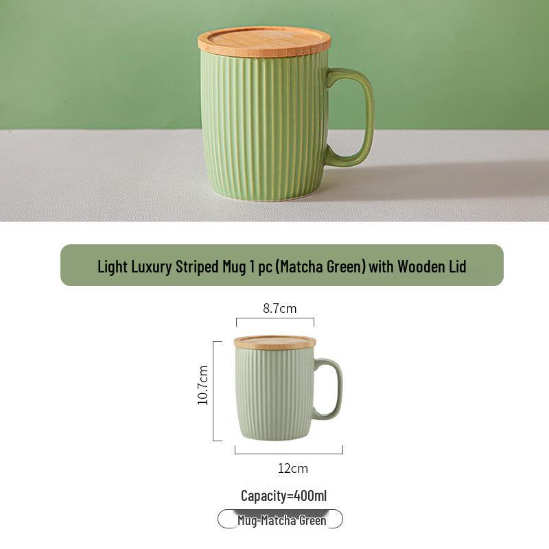 Скандинавская керамическая кружка с крышкой - Большая вместимость, креативная чашка для чая