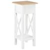 Side Table White 27 x 27 x 65.5 cm Wood