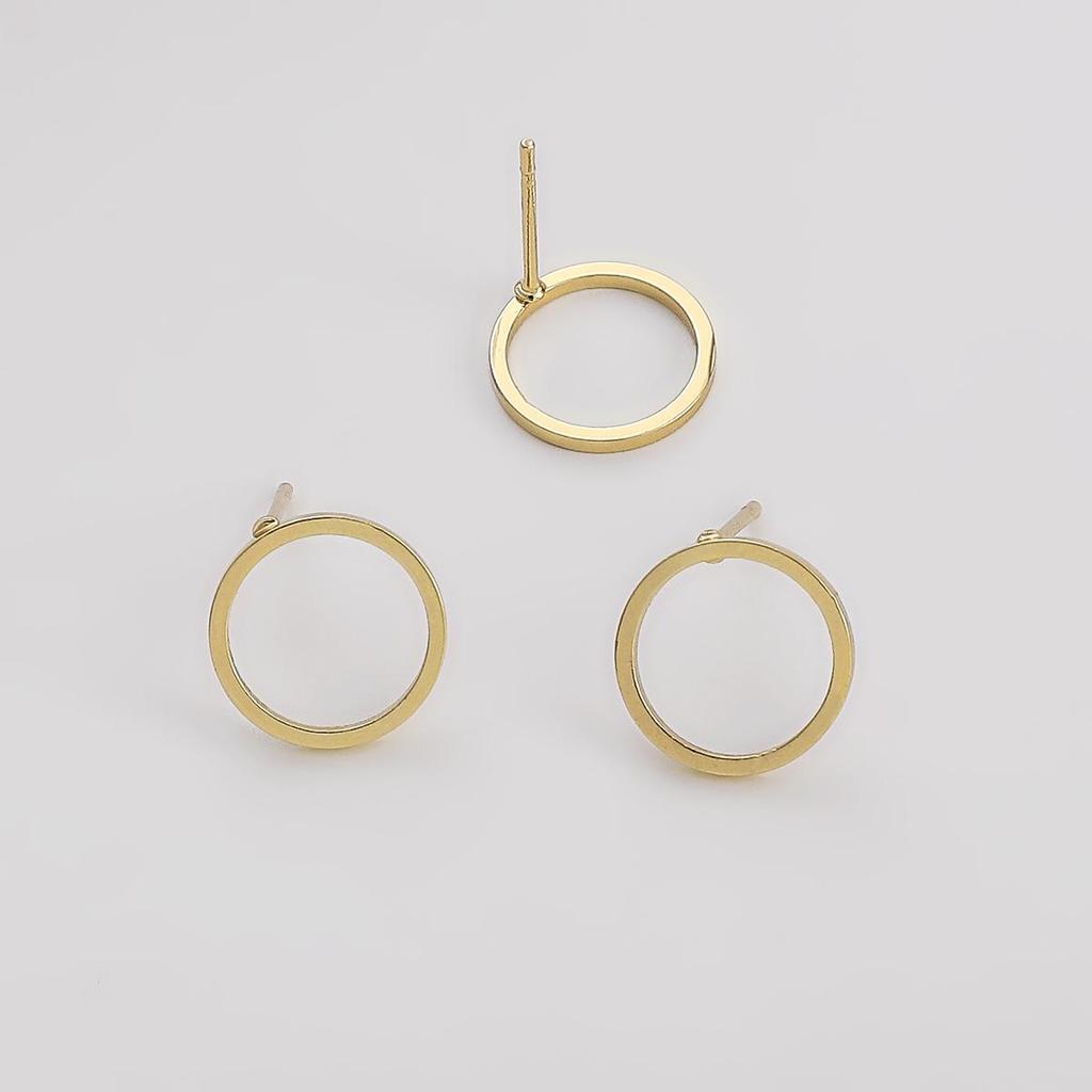 1 пара 12 мм латунные модные серьги-гвоздики геометрические серьги для женщин и девочек