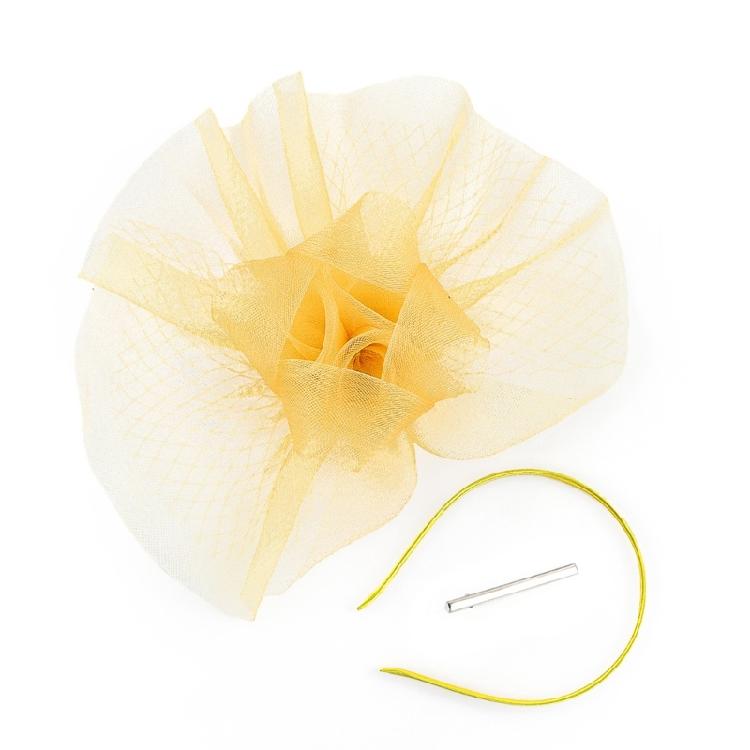 Шляпка-fascinator Цветок Сетка Декоры Повязки на голову и Заколка Для чаепития Головной убор Дышащая Полиэстеровая ткань Свадебный аксессуар