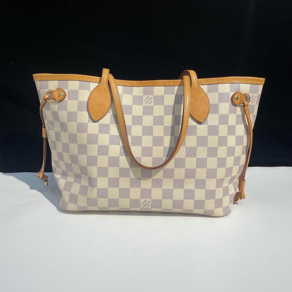 [Pre-Owned] Neverfull PM Checkerboard Coated Canvas Leather Tote Bag - Very Good #1P64B72