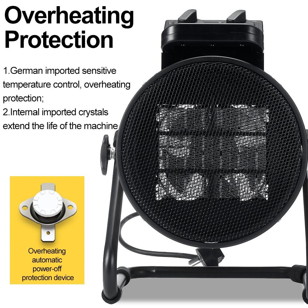 Портативный промышленный электрический обогреватель 3000 Вт, термостат, обогреватель воздуха, радиатор, обогреватель для комнаты, 3 механизма регулировки, защита от перегрева