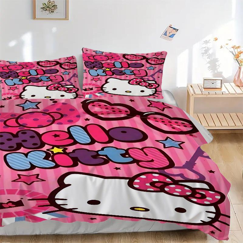 3pcs Hello Kitty Bedding Set. Soft and Comfortable with No Core Included (1x Duvet Cover + 2x Pillow Covers) yy251031042