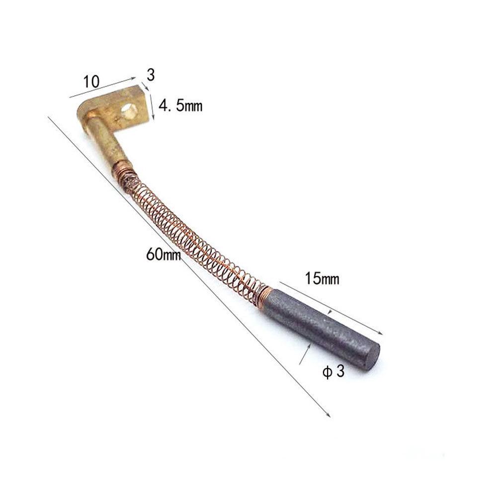 TSK AWD300T Spindle Motor Slotting Machine Carbon Brush, 2.7x18mm, Total Length 47mm, with 3x17mm Copper Bushing.