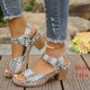 Large Size Thick High-heeled Sandals for Women In the Summer of 2025, the New TEUM Explosion, Light Outer Sandals for Women