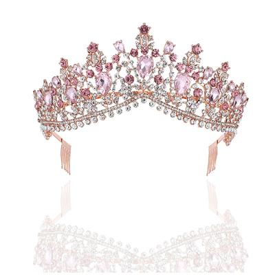 Барочная свадебная тиара-корона с гребнем, стразы, аксессуары для волос, корона принцессы, аксессуары для свадебного платья