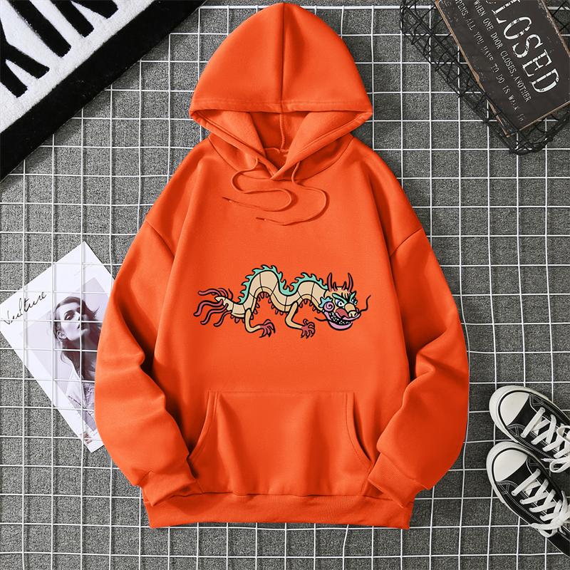 Thickened Fleece Hooded Sweatshirt Pullover Outer Wear Printed Autumn Winter Warm Sweatshirt Women's Oversize Clothes