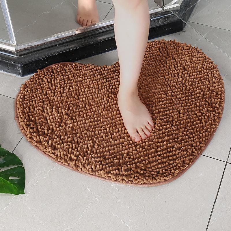Heart-shaped Floor Mats 40x50cm Bathtub Absorbent Non-slip Mats Toilet Bathroom Wedding Carpet Household Products