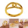 Chic Brass Gold Plated Twist Design Couple Ring Ideal For Fashion Forward Women
