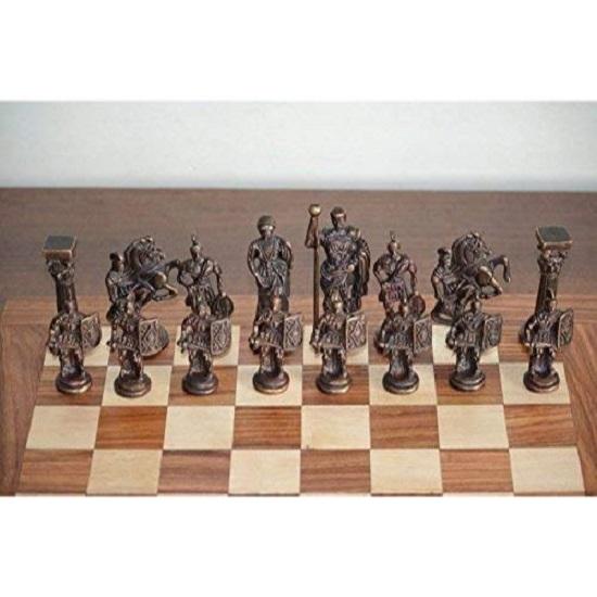 Латунные шахматы с деревянной доской (14 дюймов х 14 дюймов) От 4 лет и старше, большой ребенок