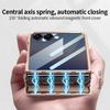 Блестящая Искусственная Кожа для Чехла Телефона Samsung Z Flip 7/6 с Магнитной Вращающейся Подставкой, Защитная Крышка Шарнира с Пленкой от Подглядывания