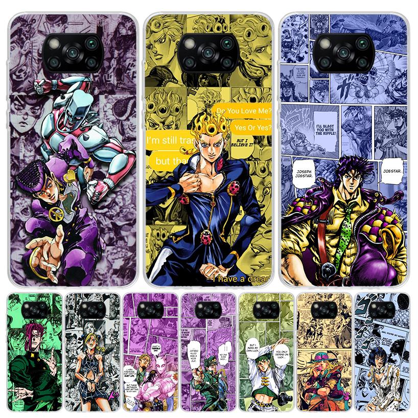 JoJo Bizarre Adventure Anime Case Phone Cover for Xiaomi Redmi Note 10 9 9S 8 8T 7 5 Pro Mi 12T 11T 10T 9T 12 11 Lite A3 A2 Tren