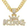 King Letter Pendant Necklace: European & American Hip-Hop Style, Glossy Cuban Chain for Men