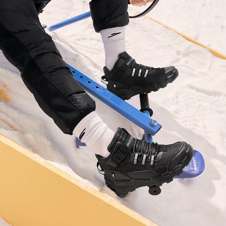 Skechers Антикик Износостойкие Термо детские повседневные кроссовки Полностью черные Подростки 405230L-BBK