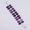 Gorgeous Top Grade Qualite 100% Natural Amethyst Oval Shape Ethnic Style Handmade Jewelry 925 Steling Silver Plated Bracelet 5-8" WSJ-4706