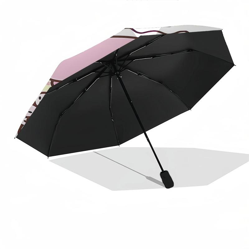 1pc My Melody & Little My Automatic Folding Umbrella - Portable 3-Fold Design with Iron Frame - Outdoor for Fans, Travelers, Everyday Use - Perfect Gi