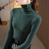 Женская двухсторонняя матовая футболка с длинным рукавом и высоким воротником, теплый топ, элегантная и удобная женская футболка