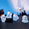 6/12/24Pcs Halloween Ghost Figurine Glow-in-the-dark Mini Cartoon Ghost Resin Statue Luminous Miniature Ghost Ornament Desktop Decoration