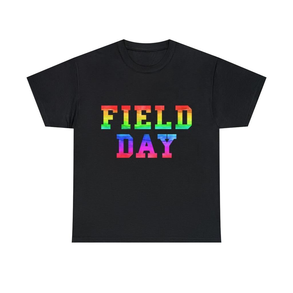 School Field Day Rainbow Jersey Graphic Tee Shirt, S-5XL