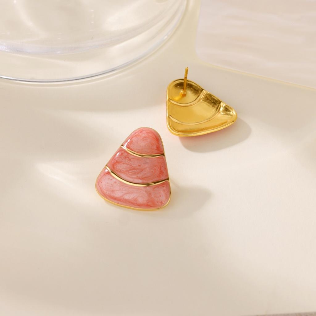 18K Gold‑Plated Stainless‑Steel Triangle Drop Women Earrings, Stylish Simple High‑Sense Versatile Ear Jewelry