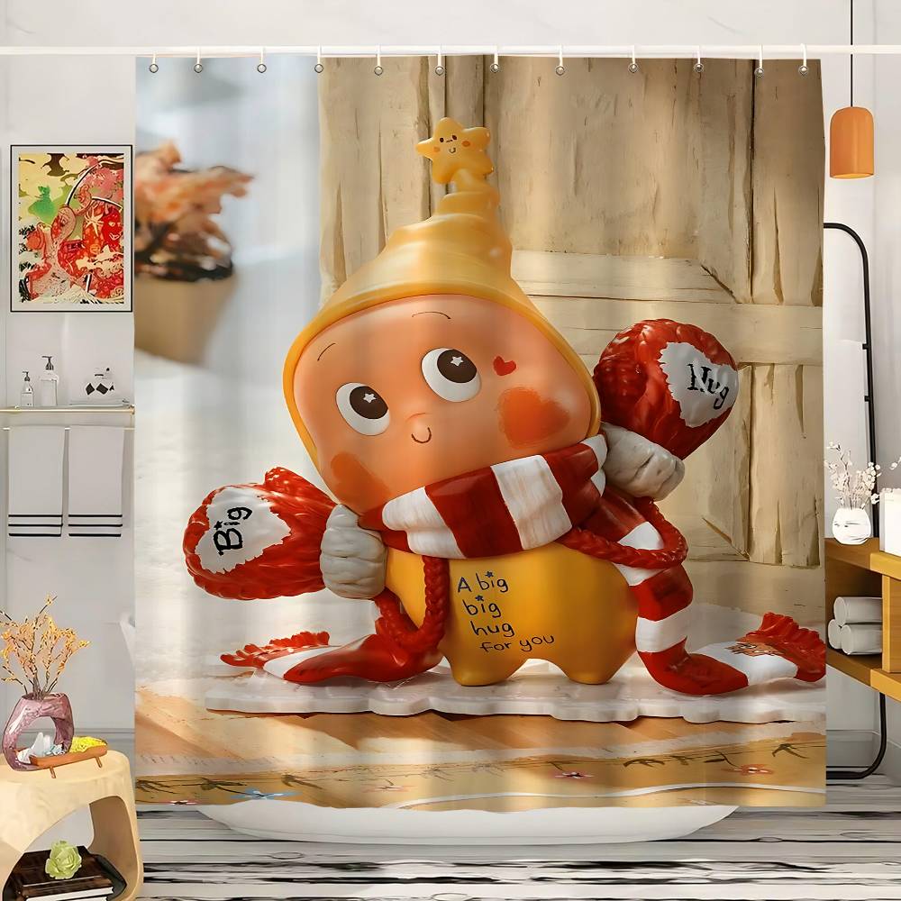 Мы T-Twinkle Twinkle Шторка для душа Летний пейзаж Летний отпуск Декор для ванной комнаты Праздничная полиэстеровая шторка для ванны с крючками