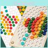 Rainbow Clip Beads Puzzle Game For Kids Educational Family Fun Wooden Toy