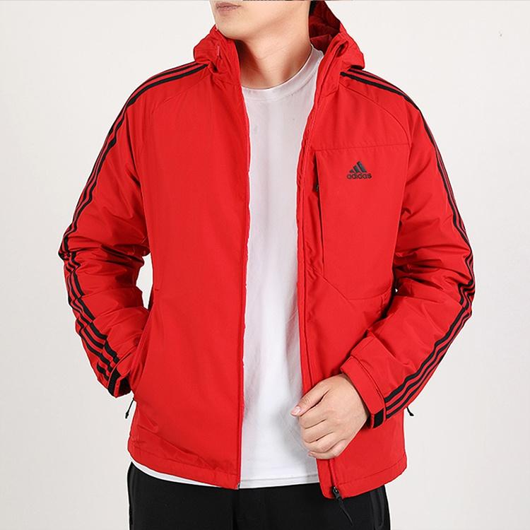 adidas 3st Down Jkt Сохраняйте тепло Outdoor Sports Пуховая куртка с капюшоном Красный Мужская GF0095