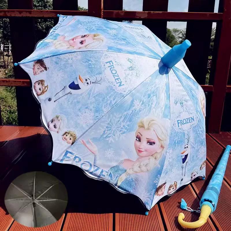 Aisha Children's Umbrella Automatic Boys and Girls Large Kindergarten Cute Princess Primary School Baby Straight Handle Sunny Umbrella