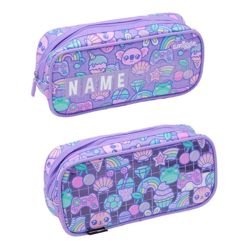 Smiggle Kids Backpack Set for School with Lunch Bag and Drink Bottle, Cute Cartoon Design, Casual Bookbag for Students