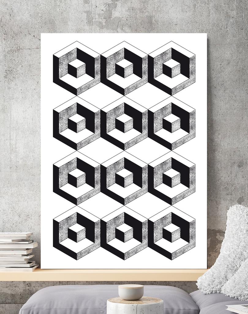 Постер геометрический узор черно-белый