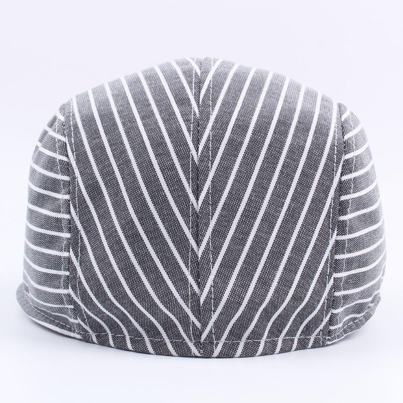 Men's and Women's Stripes Autumn and Winter Trend Beret Versatile Casual Cap Forward Hat Painter Hat