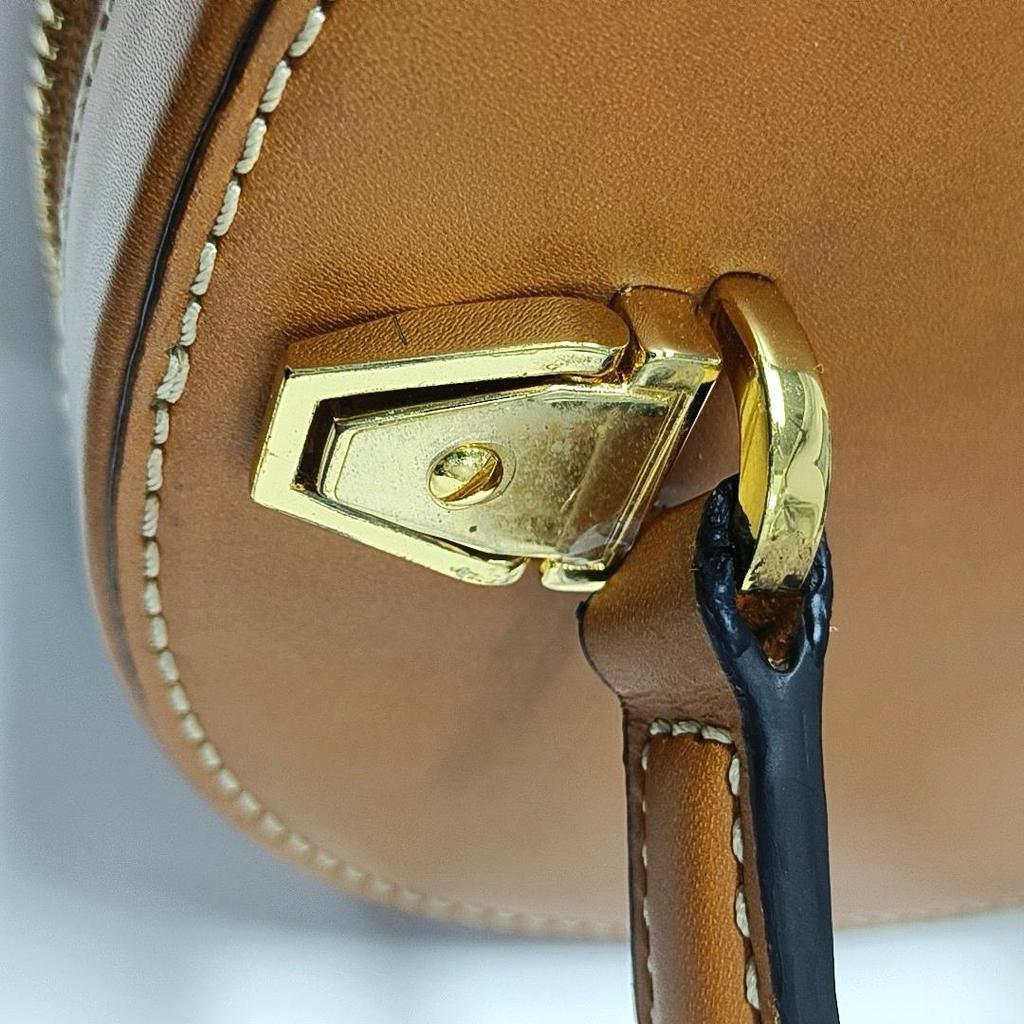 [Pre-Owned] Visetos Miniature Print Leather Cylinder Tote Bag - Good #14XNUA