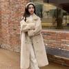 Women Autumn and Winter Loose Friendly Warm Coat Ladies Long Thick Temperament Suit Collar Coat
