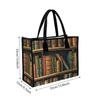 Vintage Library Books Print Tote Bag Casual Large Capacity Daily Carry Handbag for Women