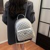 Spring and Summer New Women's Bag Outdoor Travel Backpack Rhombus Embroidery Thread Versatile Simple Chain Bag