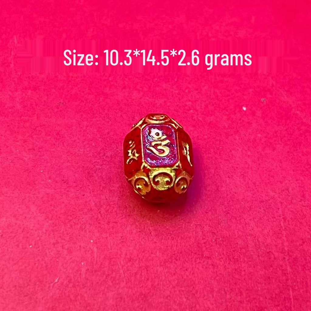 Original Gold-Plated Cinnabar Turtle Shell Fu Plaque and Gourd Pouch Accessories