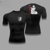 Men Compression Shirt Workout Quick Dry Levi Ackerman Print Top Breathable Sweat Absorbing Fit Fitness T-Shirt Sweat-Resistant