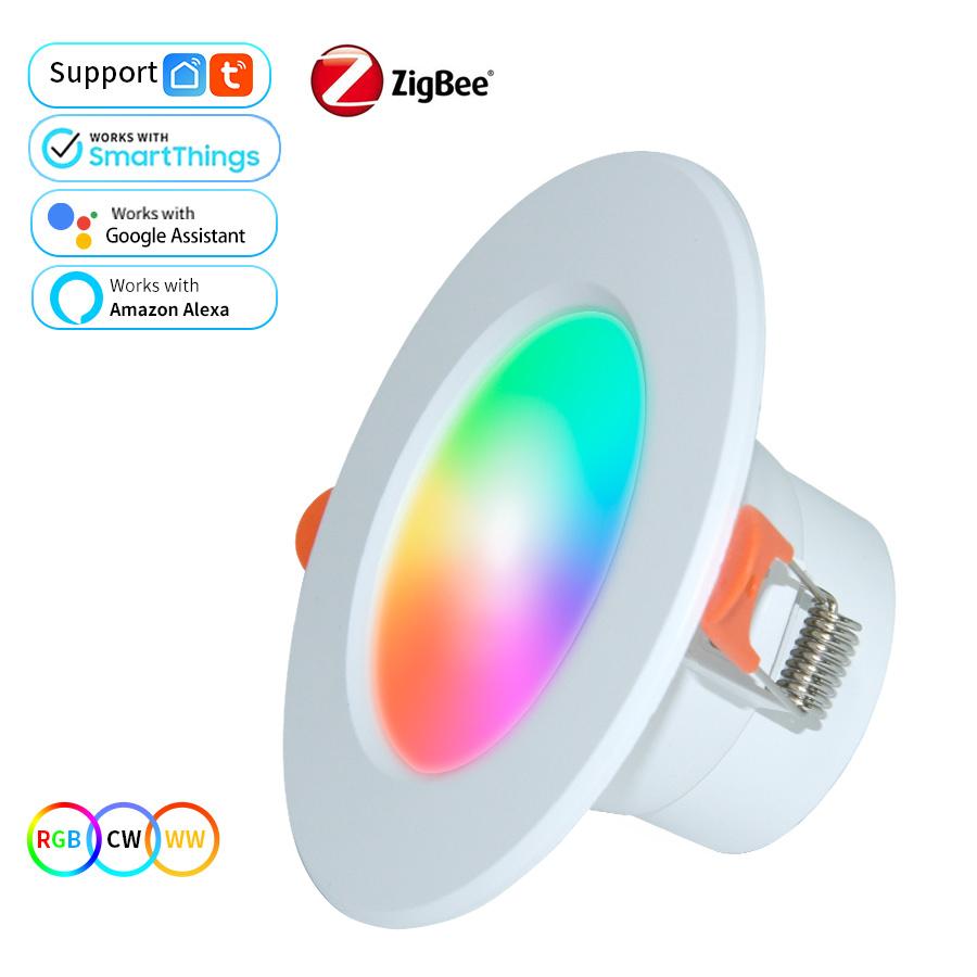 Wi-Fi Smart LED Downlight RGB с регулируемой яркостью Точечные светодиодные светильники Кухонный потолочный светильник Bluetooth 10 Вт 15 Вт с Alexa Google Home