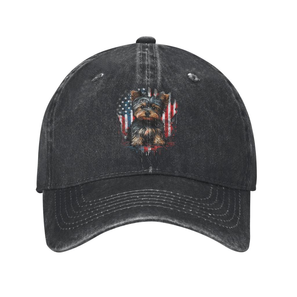 Funny Yorkshire Terrier Lover Dog Unisex Baseball Caps Distressed Denim Caps Hat Outdoor All Seasons Travel Adjustable Sun Cap
