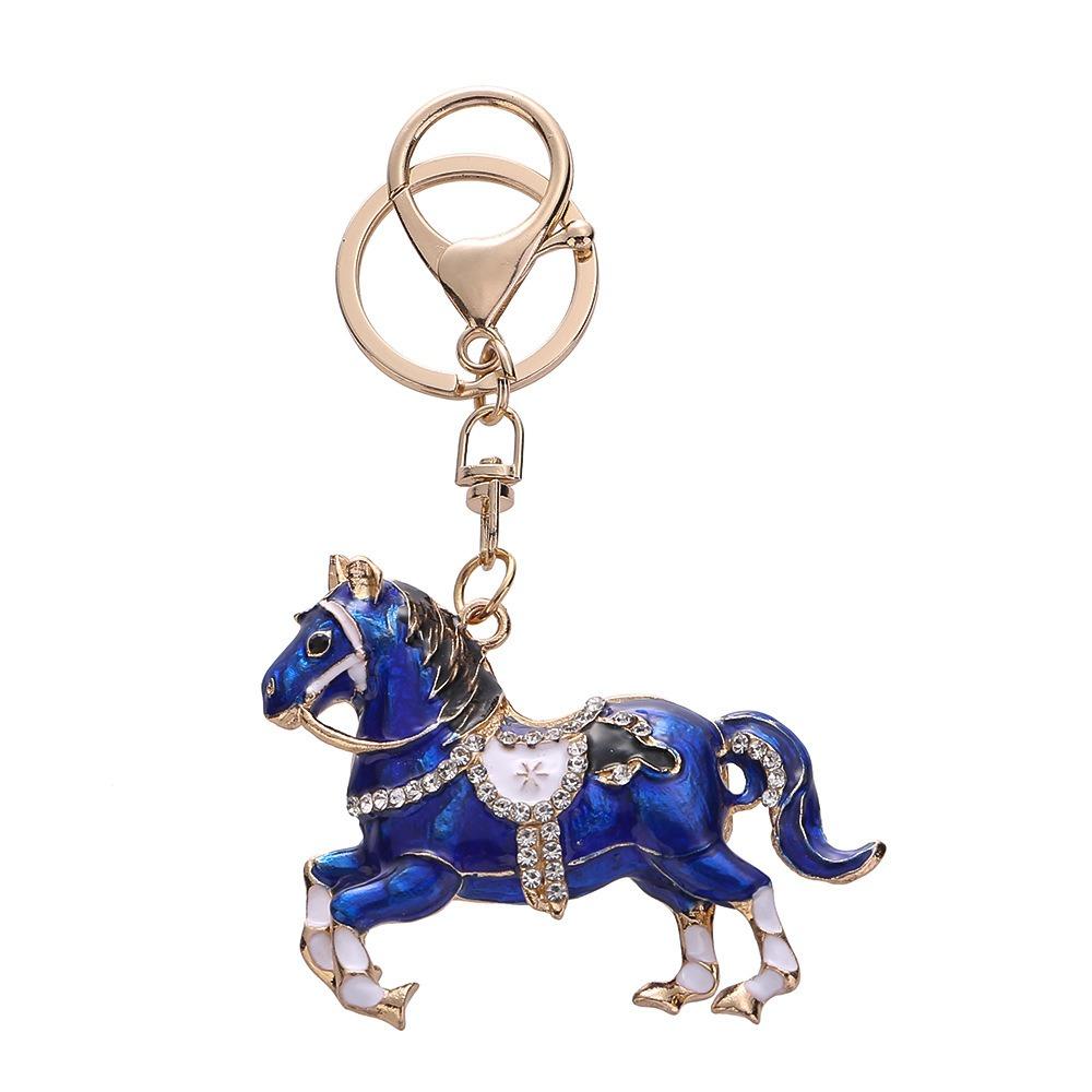 Sparkling Rhinestones Horse Keychain Colorful Backpack Pendant Car Key Chain  Backpack Decoration