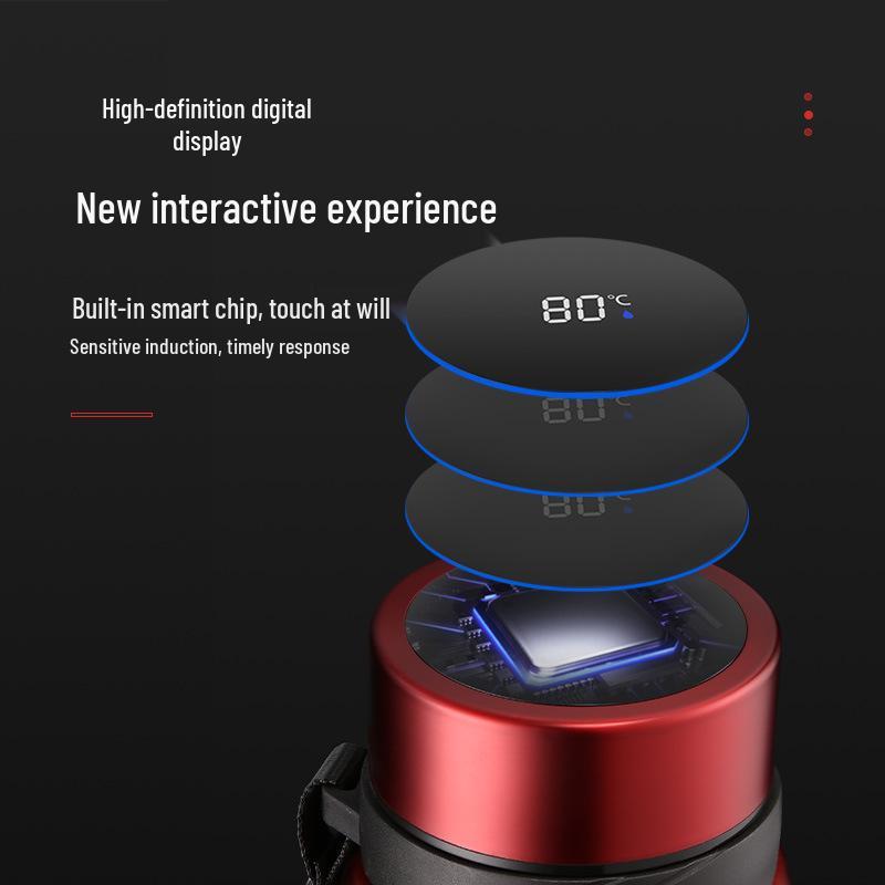 Термос дорожный из нержавеющей стали большой вместимости со шнурком - Спортивная бутылка для воды с возможностью персонализации