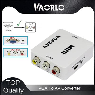 VAORLO VGA to AV Mini Converter Scaler Adapter Поддержка 1080P VGA2AV Converter PC to TV HD Computer to TV