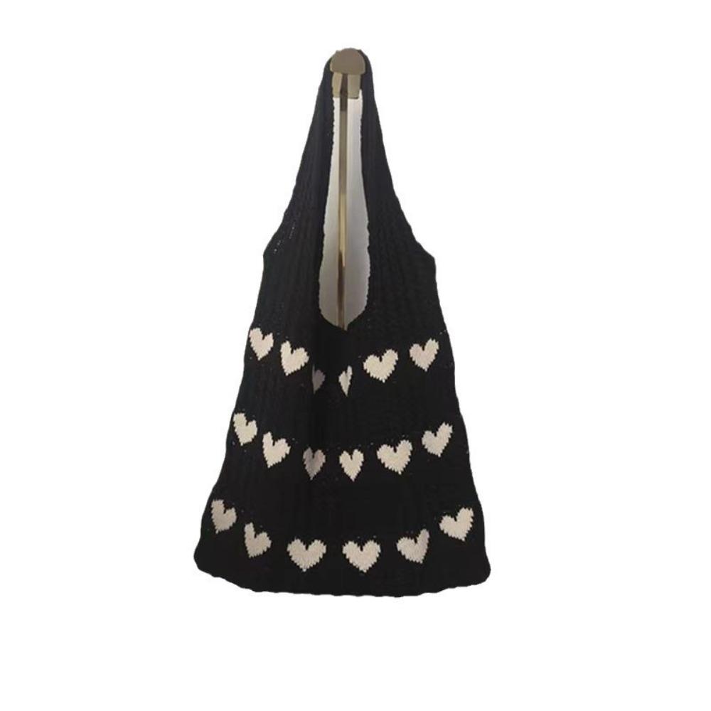 Summer Love Hollowed Out Knitted Bag Large Capacity Storage Bag Crochet Tote Bag Bohemian Handbag Weave Bag Beach