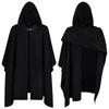 Medieval Mens Hooded Cloak Renaissance Cosplay Halloween Party Costume