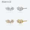 925 Sterling Silver Stud Earring Clear CZ Clips Piercing Tiny Earring Women Luxury Jewelry Gift Wedding