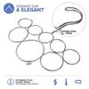 Exultimate Scarf Organizer, Anti-Snagging Closet Scarf Hanger, Space-Saving Scarf Hanger for Closet Organization and Storage, 8 Satin Chrome Rings