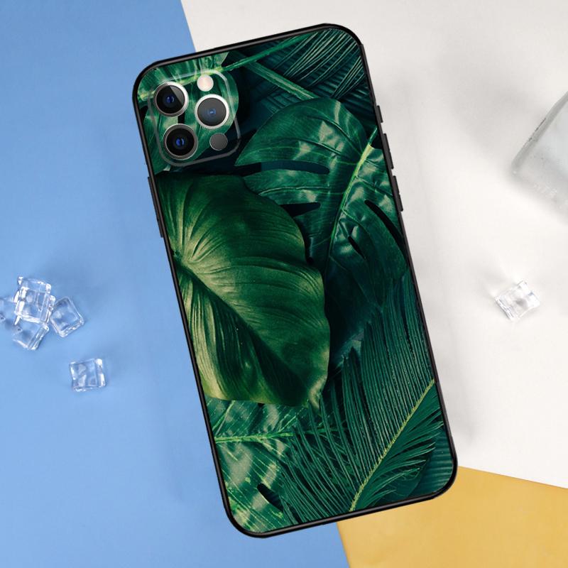 Летнее растение Пальма Зеленый лист Алоха Чехол для телефона Для iPhone 16 Pro 15 Pro 11 13 14 Pro Max 12 Mini XR 16 15 Plus 16e Защитный чехол