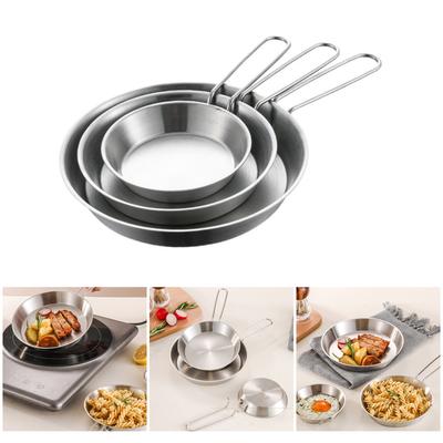 3 шт. Портативные сковороды из нержавеющей стали, сковороды-гриль, сковороды с антипригарным покрытием со съемной ручкой, практичная кухонная посуда