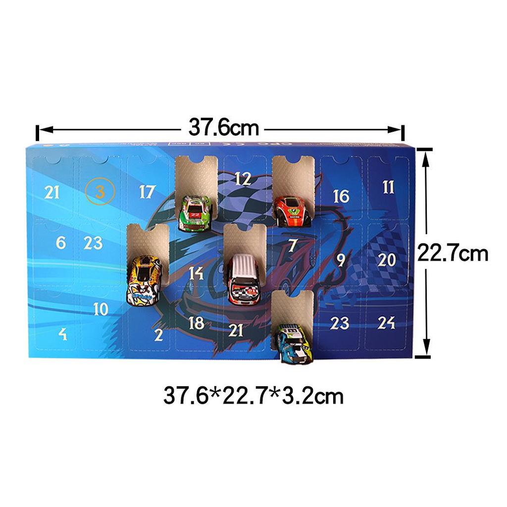 Международный 24-дневный адвент-календарь: Рождественский обратный отсчет Гоночная машина Игрушка-сюрприз для детей.