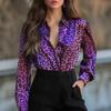 New Spring and Summer Printed Zebra Print Spring and Autumn Casual Loose Shirts Women's Button Tops